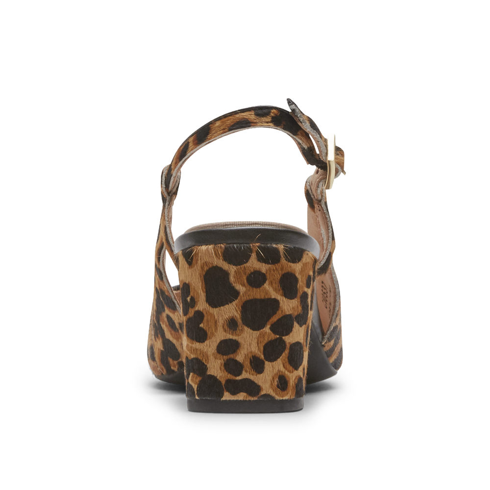 Slingback Rockport Mujer Mexico - Total Motion Salima Posted Leopardo - GKQMP1396